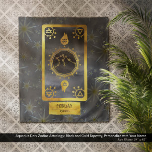 Tenture Aquarius Dark Zodiac Astrologie : Black Gold Nom