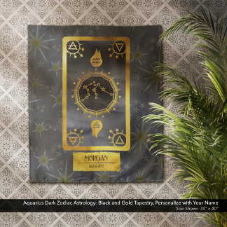 Tenture Aquarius Dark Zodiac Astrologie : Black Gold Nom