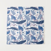 Tenture Ara Parrot bleu dessin Tropical Leave Motif (Devant (Horizontal))