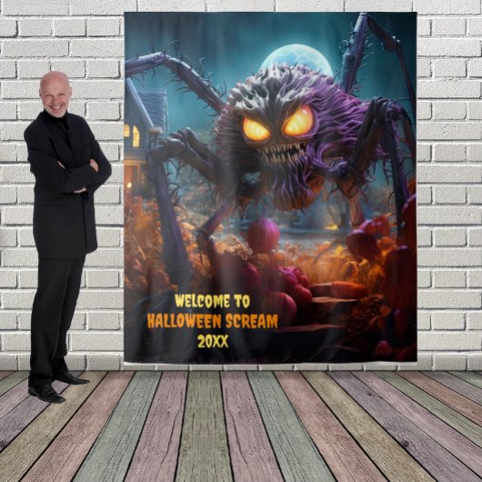 Tenture Araignée d'horreur d'Halloween grande toile de fon