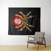 Tenture Araignée en vapeur noire (En situation (horizontale))