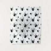 Tenture Araignées noir blanc toile d'araignée motif Hallow (Devant)