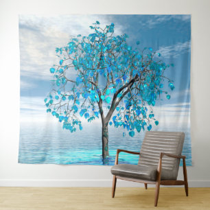 Tenture Arbre Bleu Cristal
