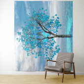 Tenture Arbre Bleu Cristal (En situation)