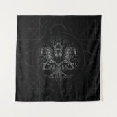 Tenture Arbre de la vie - Yggdrasil avec des corbeaux (Devant)