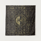 Tenture Arbre de la vie - Yggdrasil et runes (Devant (Horizontal))