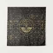 Tenture Arbre de la vie - Yggdrasil et runes (Devant)