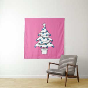 Tenture Arbre de Noël blanc