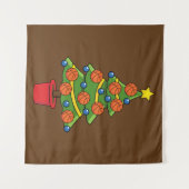 Tenture Arbre de Noël de basket-ball (Devant (Horizontal))