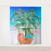 Tenture Arbre de Noël de plage Décoration Océan Décor   (Devant)