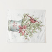 Tenture Arbre de Noël des fermiers au cardinal (Devant (Horizontal))