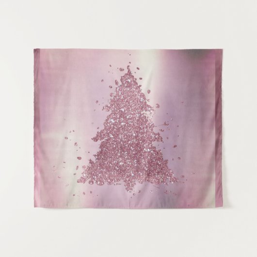 Tenture Arbre de Noël élégant | Dusty Mauve Pink Splatter (Devant (Horizontal))