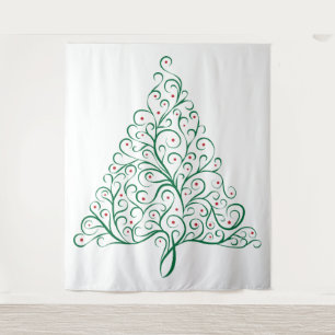 Tenture Arbre de Noël en rouge et vert