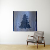 Tenture Arbre de Noël Moody | Classy Navy Blue Splatter (En situation (horizontale))