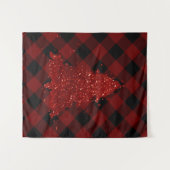 Tenture Arbre de Noël rustique carreau de Buffalo rouge fo (Devant (Horizontal))