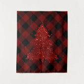 Tenture Arbre de Noël rustique carreaux de Buffalo rouge f (Devant)