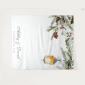 Tenture Arbre de Noël Rustique Lanterne de Mariage Photo d (Devant (Horizontal))