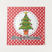 Tenture Arbre de Noël sur le Motif des pins rouges - Joyeu (Devant)