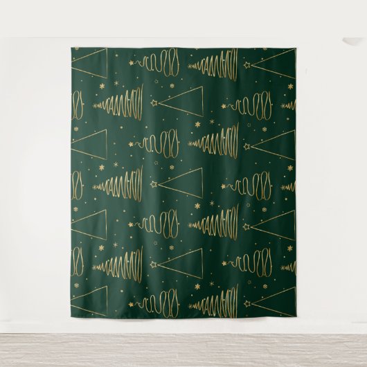 Tenture Arbre de Noël vert minimal (Devant)