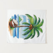 Tenture Arbre de noix de coco Île tropicale (Devant (Horizontal))