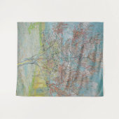 Tenture Arbre de pêche à fleurs (Devant (Horizontal))
