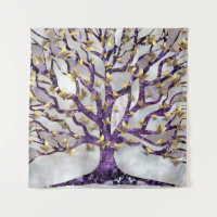 Arbre de vie - Améthyste et papillons