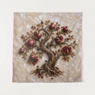 Tenture Arbre de Vie avec Grenades Art en Relief 3D