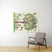 Tenture Arbre de vie avec oiseaux et fleurs (En situation (horizontale))
