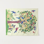 Tenture Arbre de vie avec oiseaux et fleurs (Devant (Horizontal))