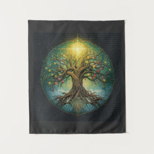 Tenture Arbre de vie celtique Yggdrasil Lumière Magique No