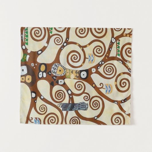 Tenture Arbre De Vie Gustav Klimt Version Restaurée (Devant (Horizontal))