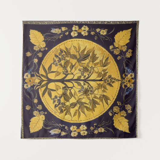 Tenture Arbre de vie par kedoki broderie en or noir Throw (Devant (Horizontal))