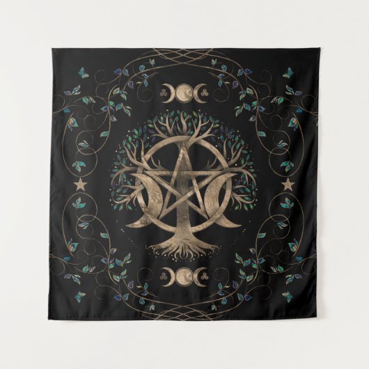 Tenture Arbre de vie Pentagram Moon Ornement (Devant)