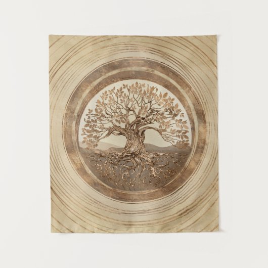 Tenture Arbre de vie - Yggdrasil Pastel Gold (Devant)