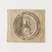 Tenture Arbre de vie - Yggdrasil Pastel Gold (Devant (Horizontal))