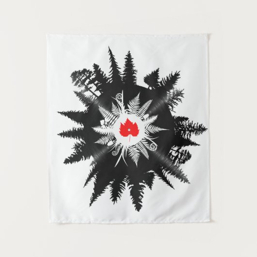 Tenture Arbre de vinyle feuille Plante de l'érable foresti (Devant)