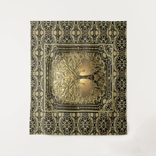 Tenture Arbre d'or de la vie Ancien Rustique (Devant)