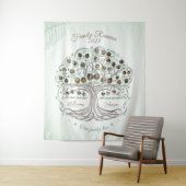 Tenture Arbre familial avec photos Bannière de fond Réunio (En situation)