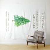 Tenture Arbre forestier Bienvenue au mariage Fleur (En situation (horizontale))