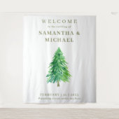 Tenture Arbre forestier Bienvenue au mariage Fleur (Devant)