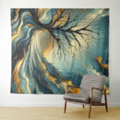 Tenture Arbre mort 5 - Aquarelle (En situation (horizontale))