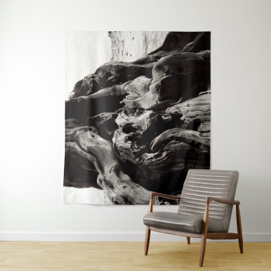 Tenture Arbre noir et blanc (En situation)