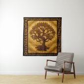 Tenture Arbre rustique Brown d'or antique de LIfe par kedo (En situation)