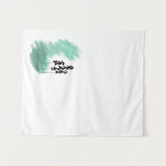 Tenture Arbre vert scandinave art simple menthe moderne (Devant (Horizontal))