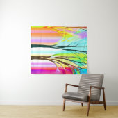 Tenture Arbres Abstraits dans les pastels multicolores (En situation (horizontale))