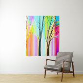 Tenture Arbres Abstraits dans les pastels multicolores (En situation)