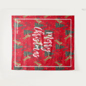 Tenture Arbres de Noël & tigres motif rouge arrière - plan (Devant (Horizontal))