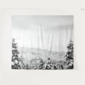 Tenture Arbres en poudre profonde // Ski noir et blanc (Devant (Horizontal))