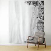 Tenture Arbres en poudre profonde // Ski noir et blanc (En situation)