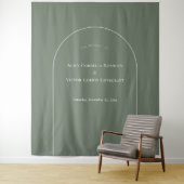 Tenture Arc Boho simple Sage Vert Mariage Photo fond (En situation)